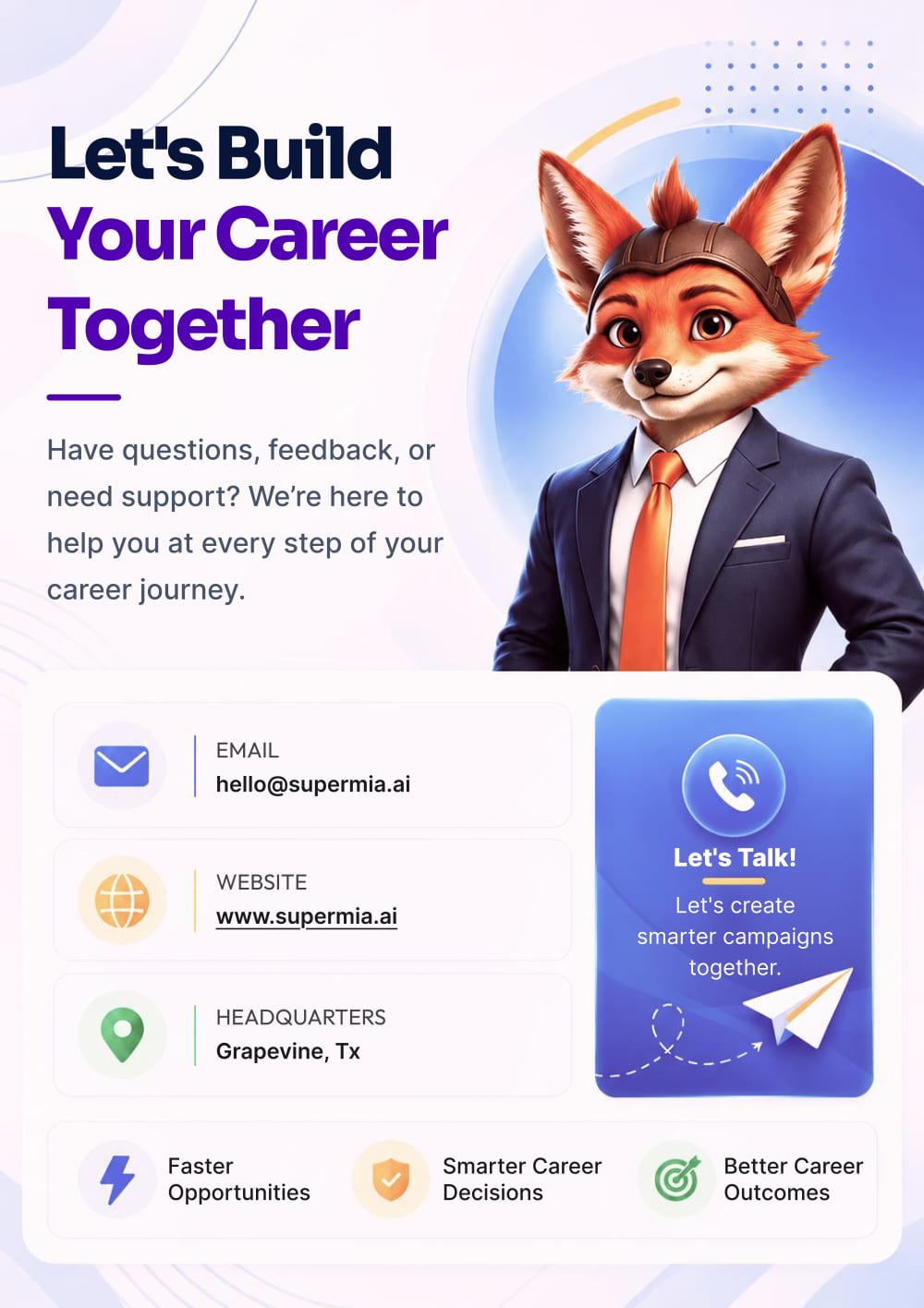 Brochure page 8: Let’s build your career together