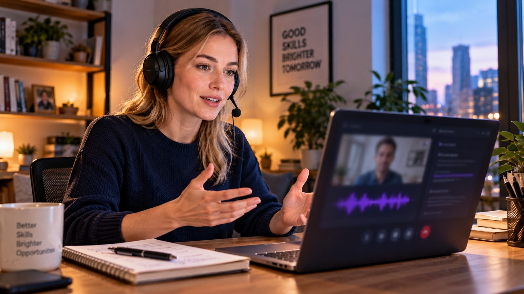 Candidate answering in a mock interview
