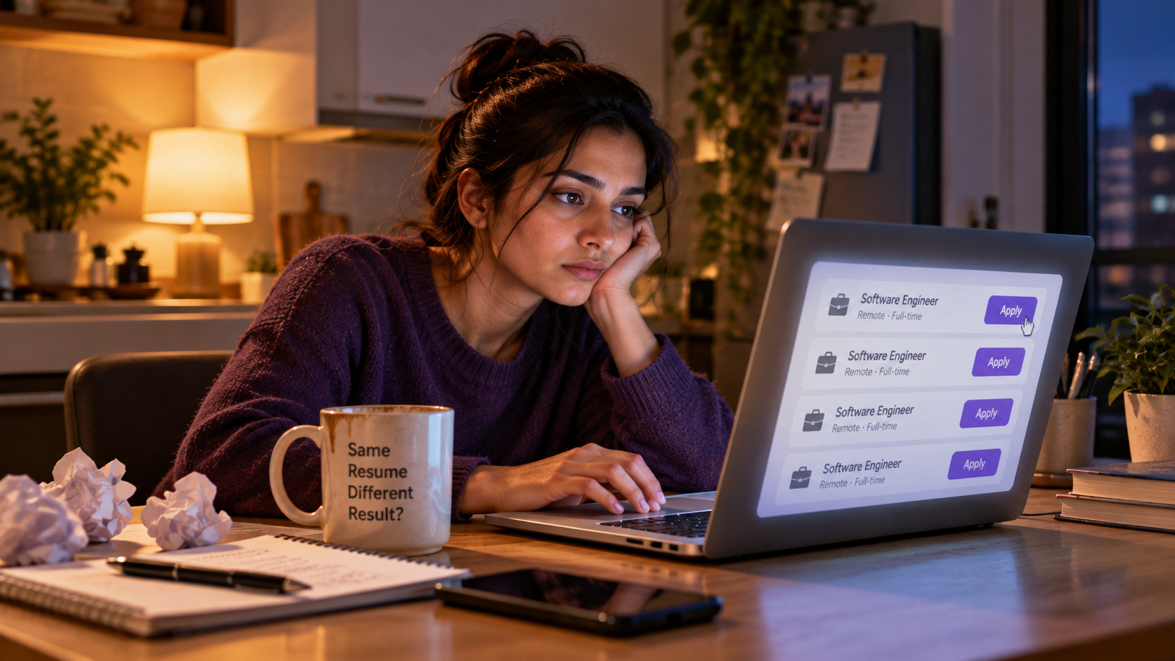 Job seeker sending the same resume late at night